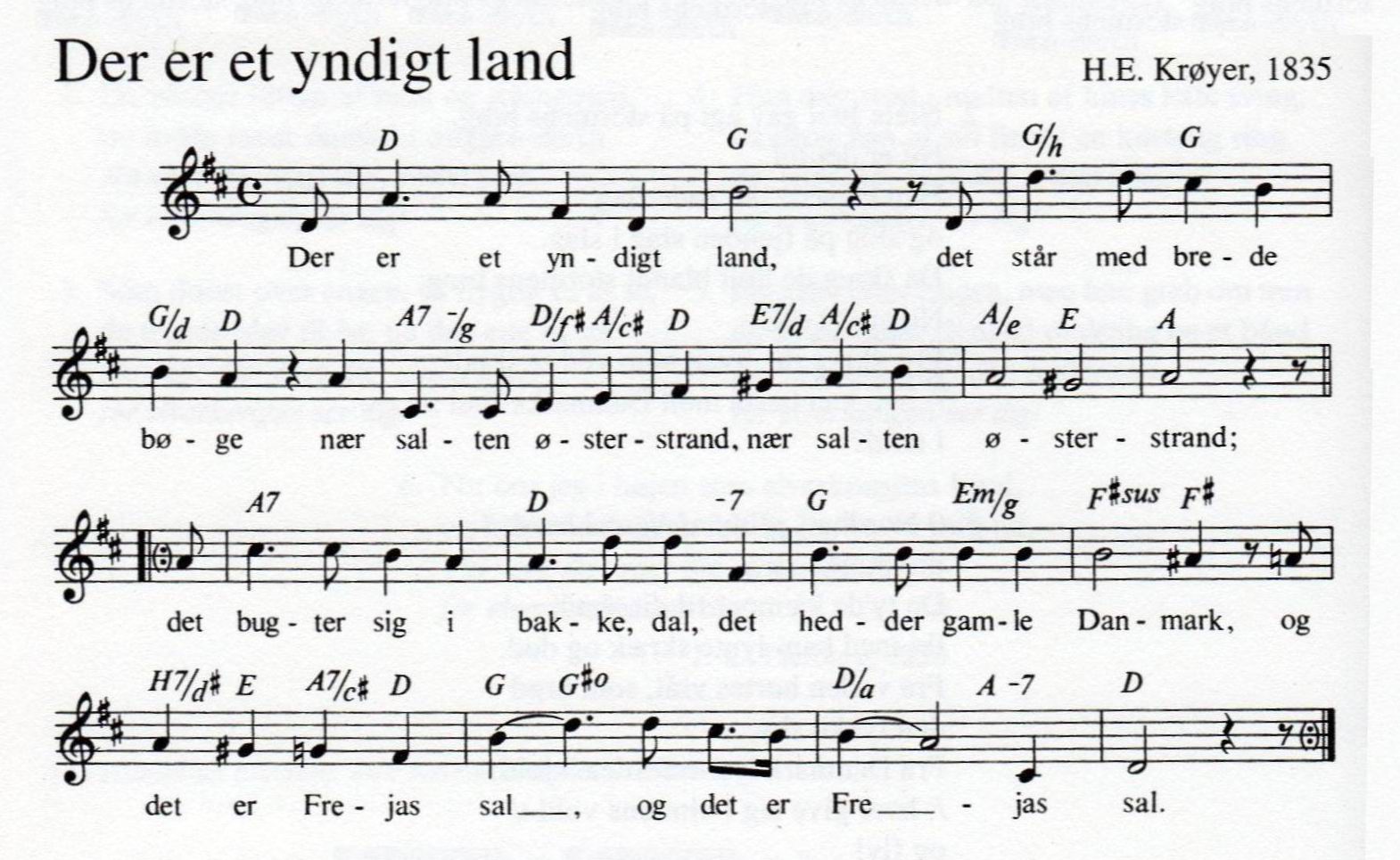 Fædrelandets sang " Der er et yndigt land"