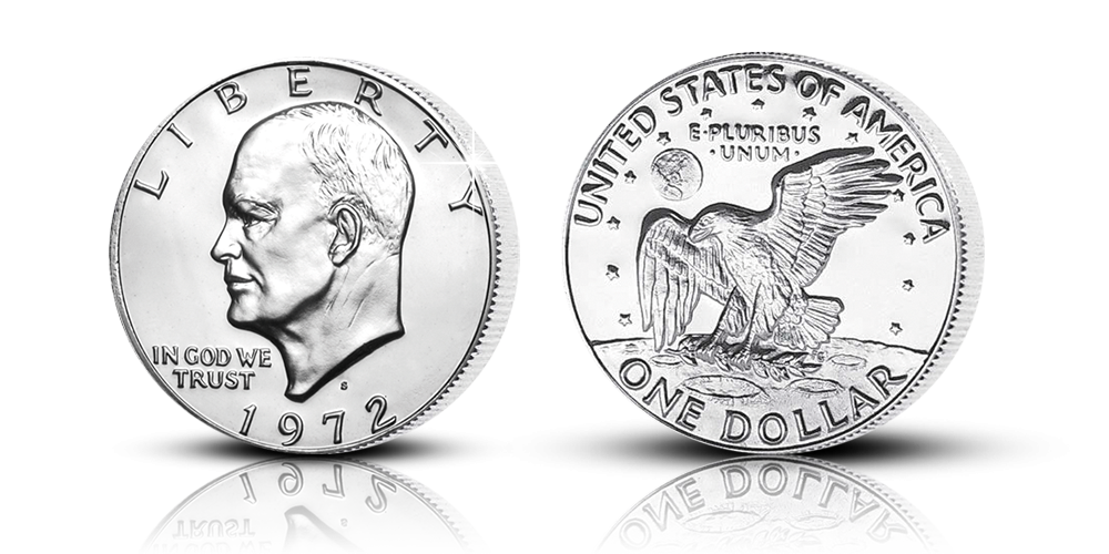 1972 Eisenhower $ 1 signeret af Charlie Duke 1972 Eisenhower $ 1 signeret af Charlie Duke
