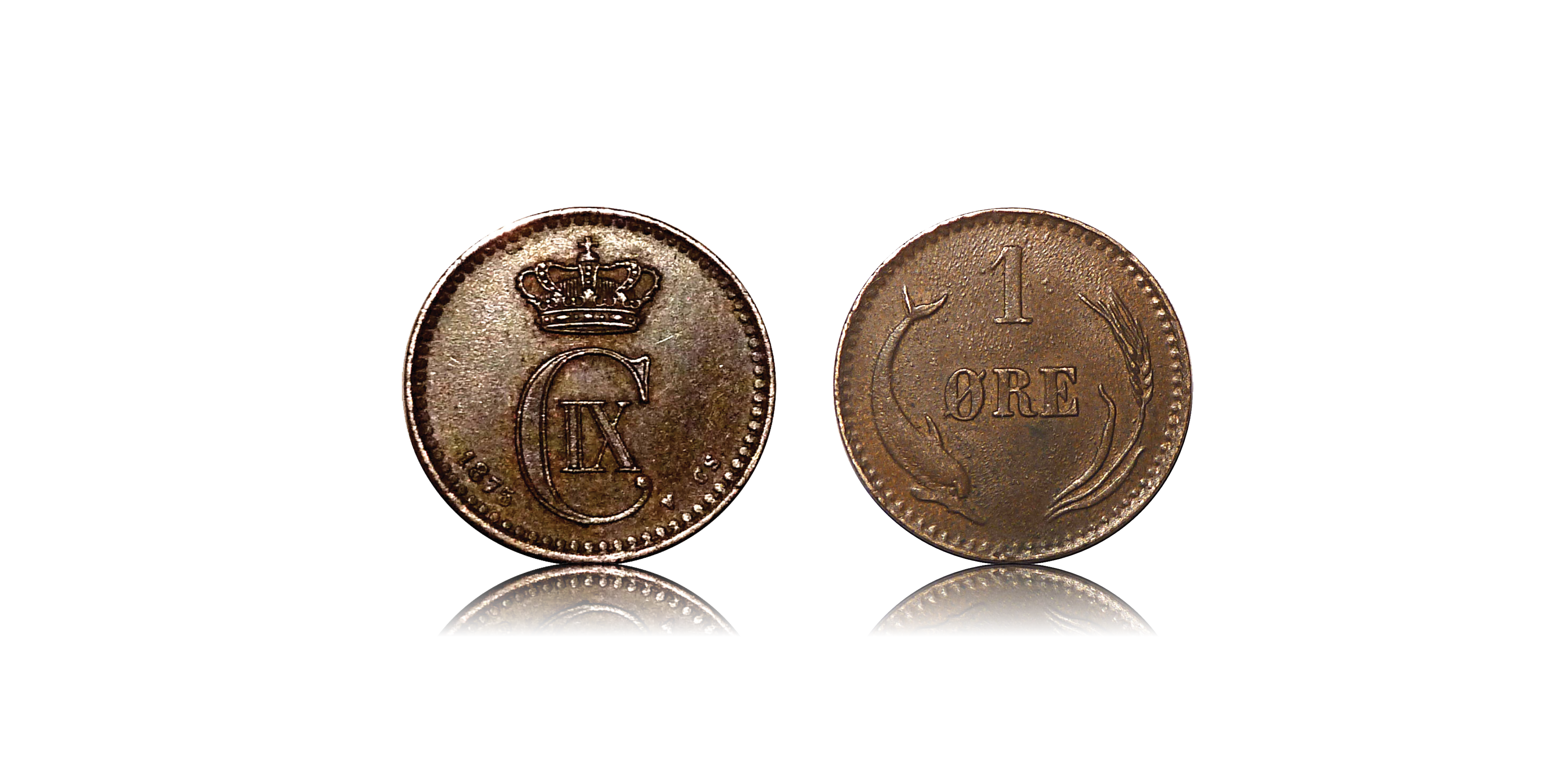 1 øre Christian XI 1874 - Udgivet af Christian IX - Europas svigerfar. Bestil Danmarks første øremønt i dag til kun 595 kr! 