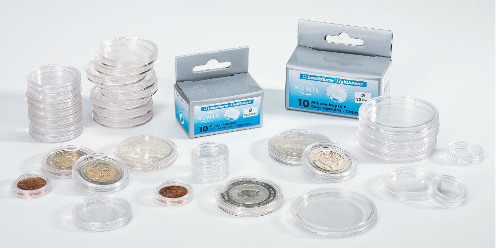 Pakke med 100 runde møntkapsler - 31 mm Pakke med 100 runde møntkapsler - 31 mm