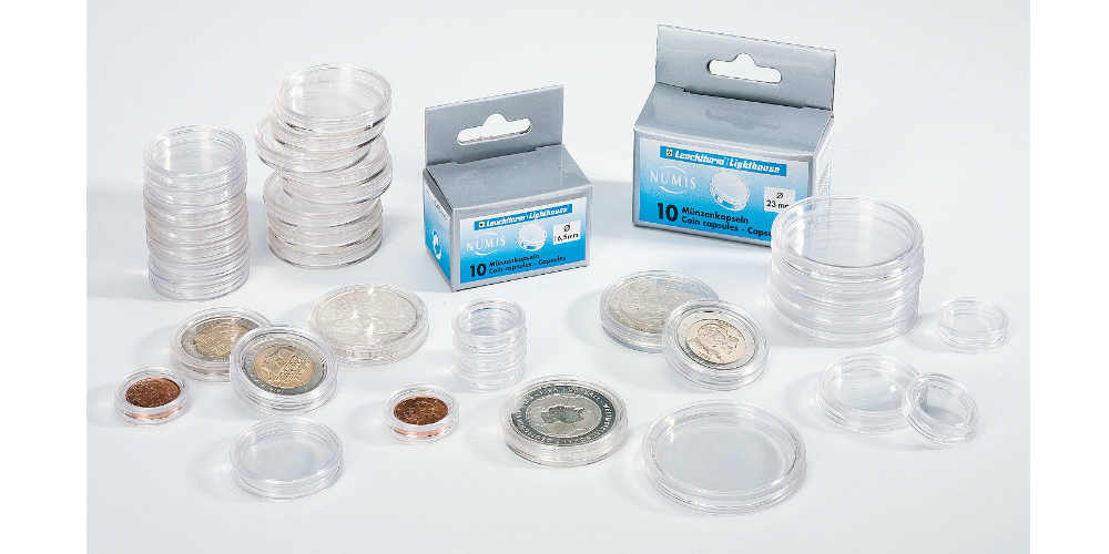 Pakke med 100 runde møntkapsler - 17 mm Pakke med 100 runde møntkapsler - 17 mm