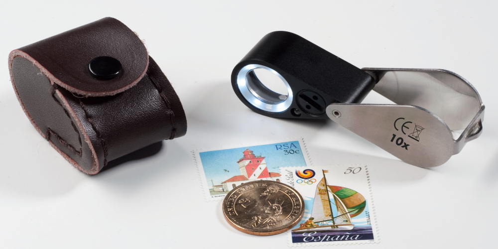 10X præcisionslup med LED UV lampe 10X præcisionslup med LED UV lampe