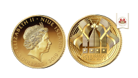 Speciel Jubilæumsmønt ”Dannebrog 800 år” guldmønt i 99,9% guld. Guldmønt udgivet i forbindelse med 800-året for Dannebrog