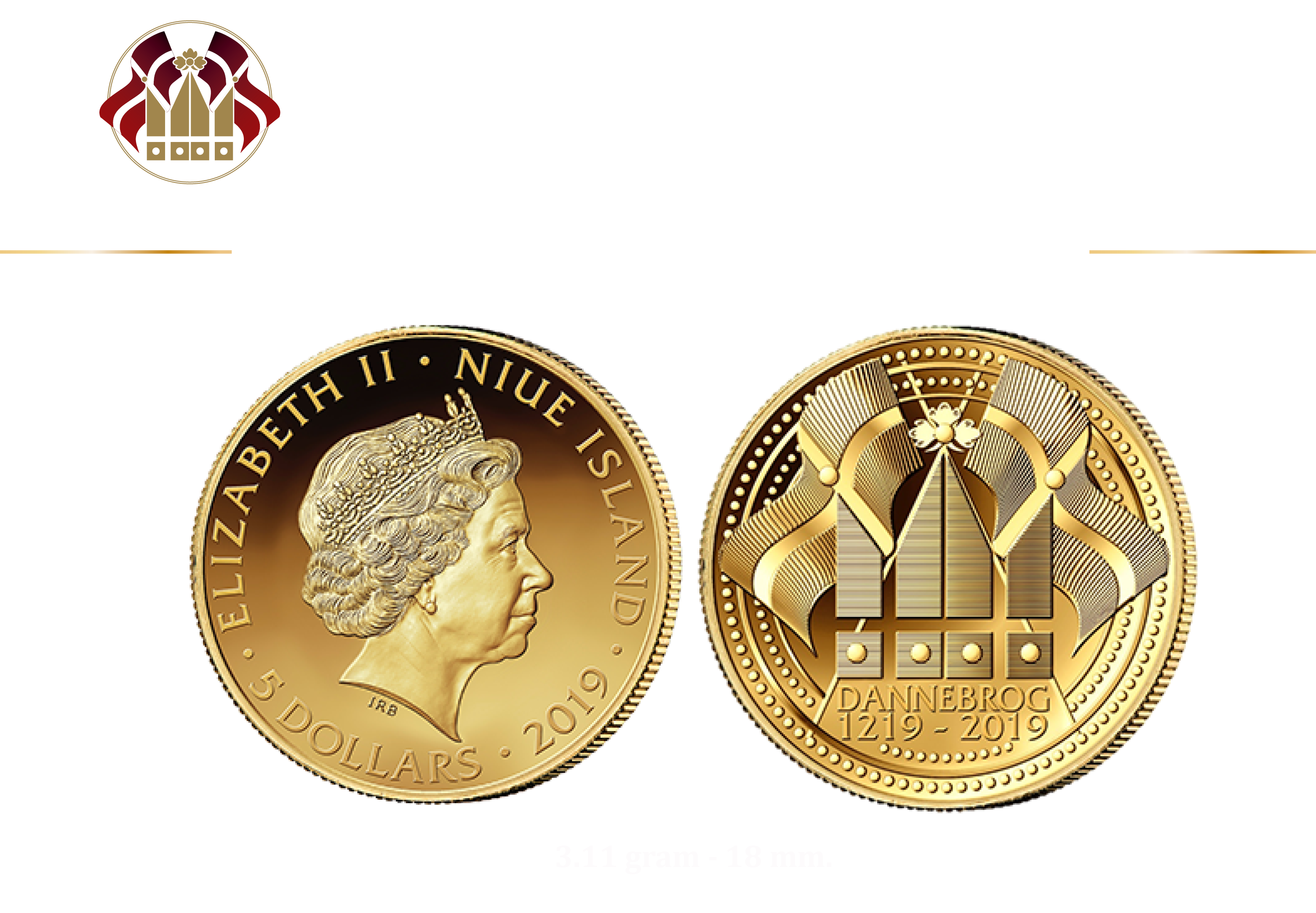 Jubilæumsmønten er udgivet for at fejre 800-året for vores flotte nationalflag.