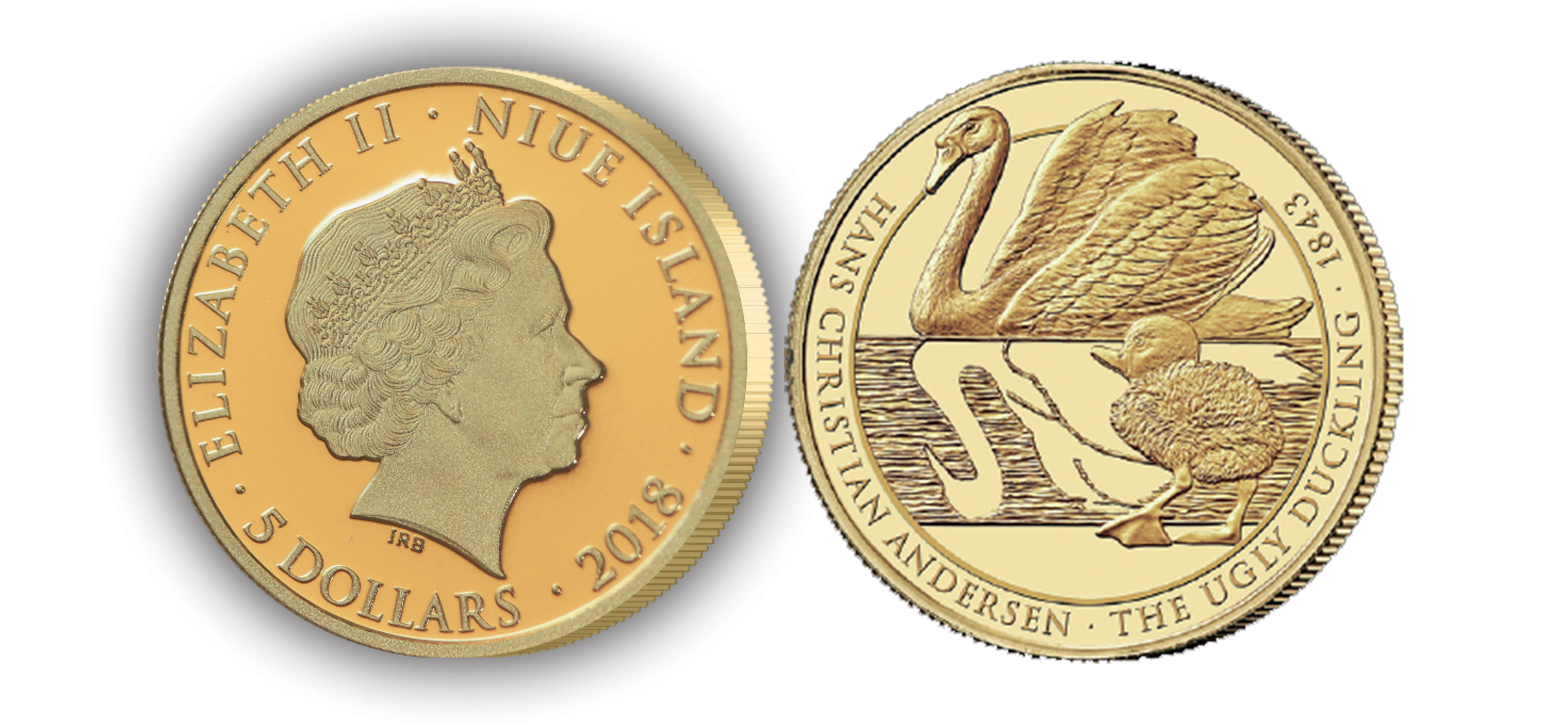 5 dollars i guld med Den grimme ælling leveres i speciallavet skrin 5 dollars i guld med Den grimme ælling leveres i speciallavet skrin