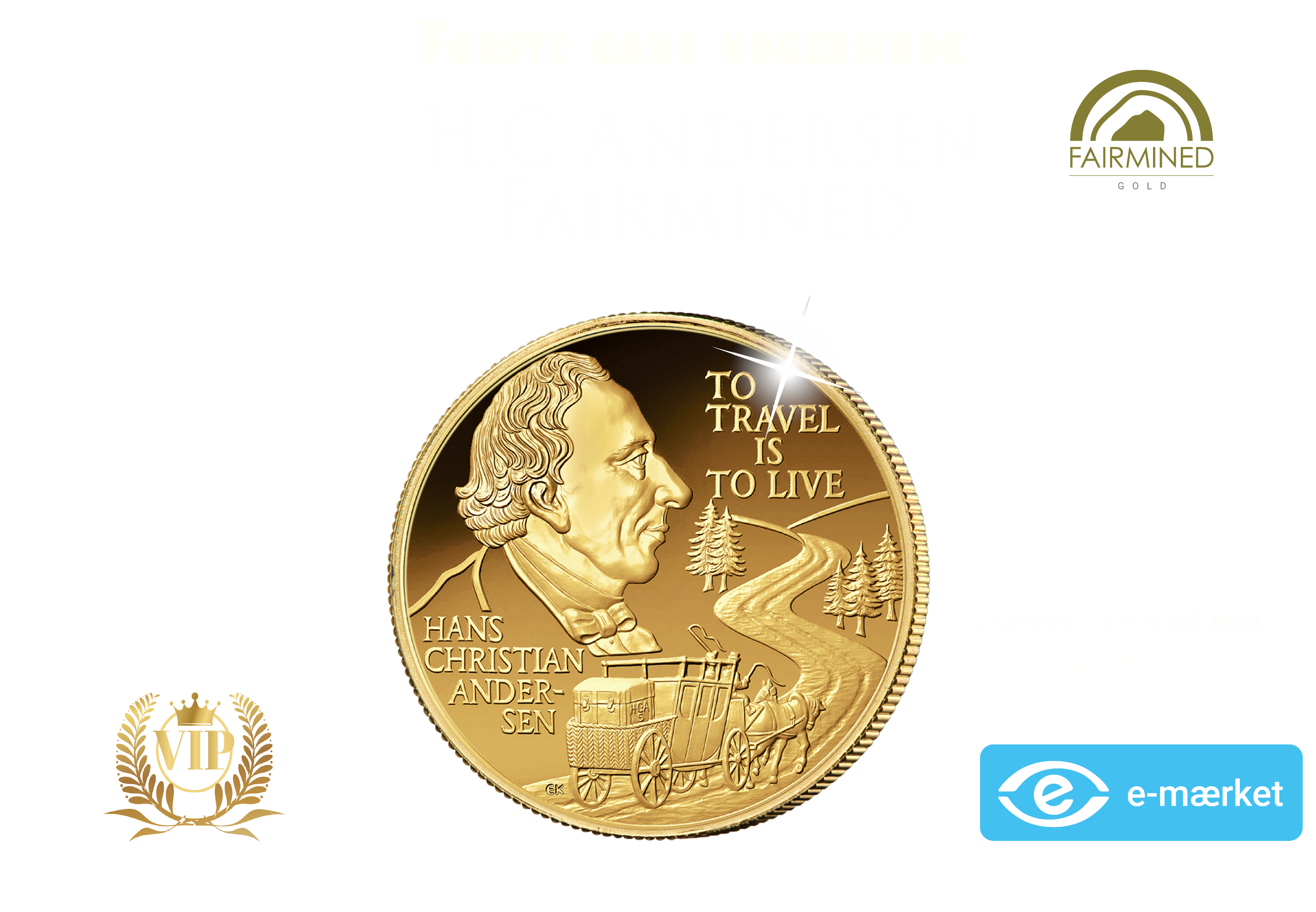 Den første Fairmined guldmønt med motiv af H.C. Andersen nogensinde!