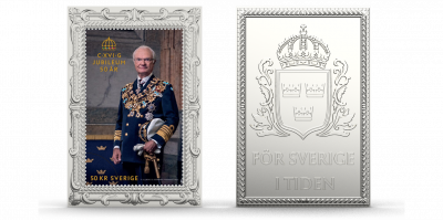Carl XVI Gustaf 1973-2023 frimærkebarre 