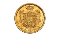 En original dansk guldmønt fra 1913. 