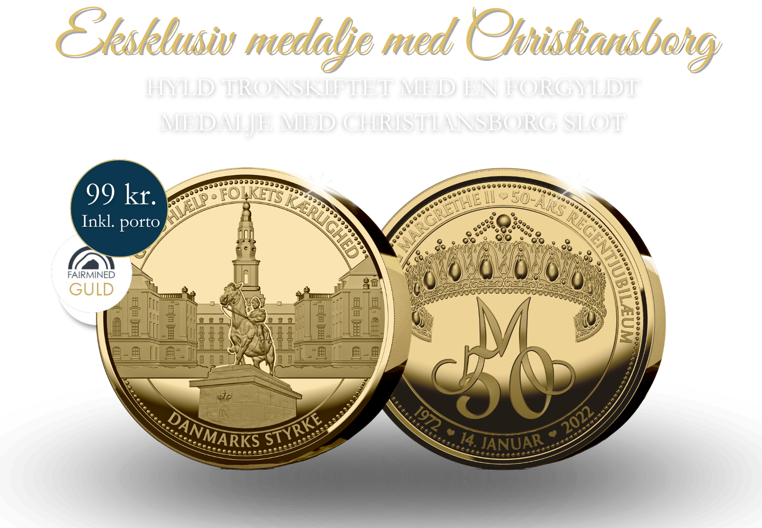 Eksklusiv medalje med Christiansborg Slot 