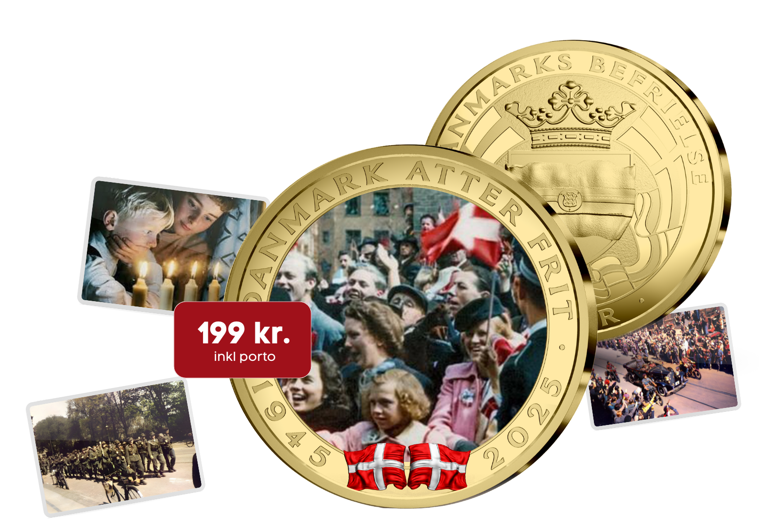 Fejr befrielsens 80 års jubilæum - Sikr dig denne guldbelagte medalje! mp