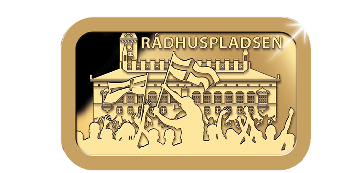 Danmarks Kulturskat med Rådhuspladsen i 5 gram rent guld Danmarks Kulturskat med Rådhuspladsen i 5 gram rent guld