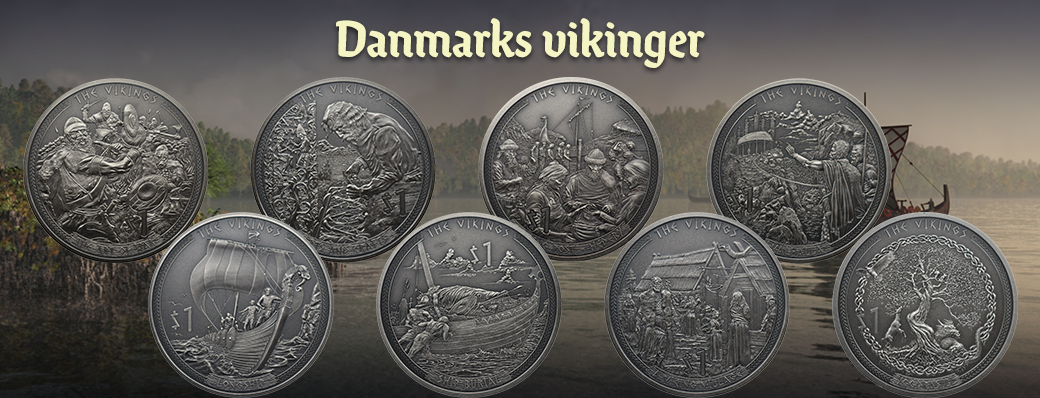 Danmarks vikinge samling med 8 super flotte og antik lignende sølvmønter 
