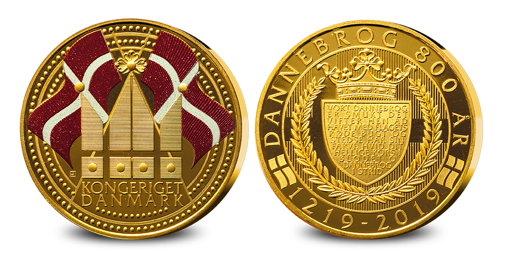 Dannebrog fylder 800 år - Forgyldt Jubilæumsmedalje Dannebrog fylder 800 år - Forgyldt Jubilæumsmedalje