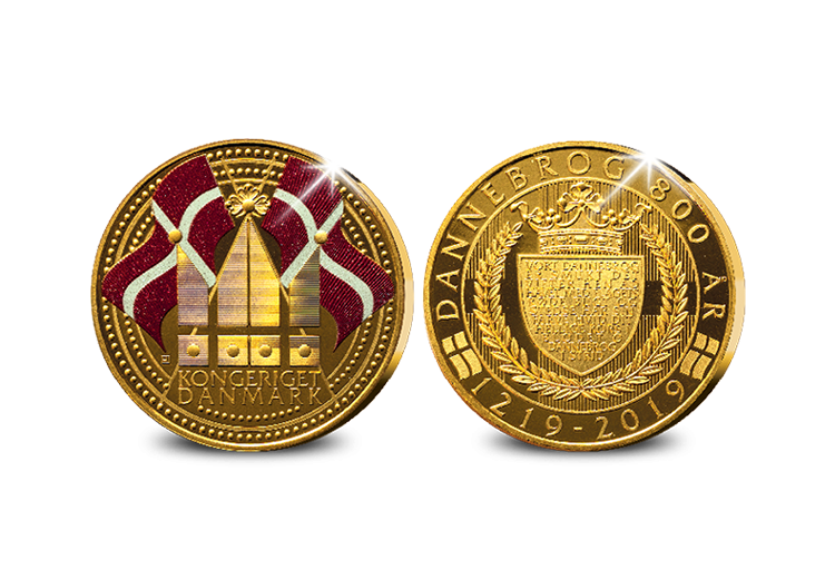 Dannebrog fylder 800 år - Forgyldt Jubilæumsmedalje Dannebrog fylder 800 år - Forgyldt Jubilæumsmedalje