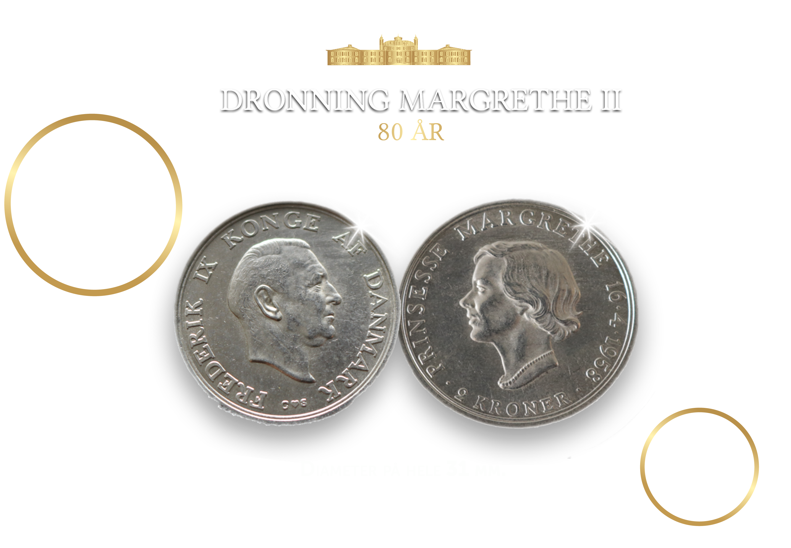 Dronning Margrethes 80 år - Løbende samling. Ingen binding. Du kan til enhver tid opsige din samling