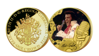   Elvis Presley - The King of Rock 'n' Roll. Denne flotte møntsamling er udgivet for at hylde manden som ændrede musikhistorien for altid, for hans gode udseende, charme og fantastiske stemme. Mønten kan blive din i dag for kun 149 kr. inkl. porto.