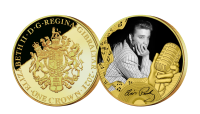   Elvis Presley - The King of Rock 'n' Roll. Denne flotte møntsamling er udgivet for at hylde manden som ændrede musikhistorien for altid, for hans gode udseende, charme og fantastiske stemme. Mønten kan blive din i dag for kun 149 kr. inkl. porto.