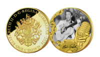   Elvis Presley - The King of Rock 'n' Roll. Denne flotte møntsamling er udgivet for at hylde manden som ændrede musikhistorien for altid, for hans gode udseende, charme og fantastiske stemme. Mønten kan blive din i dag for kun 149 kr. inkl. porto.