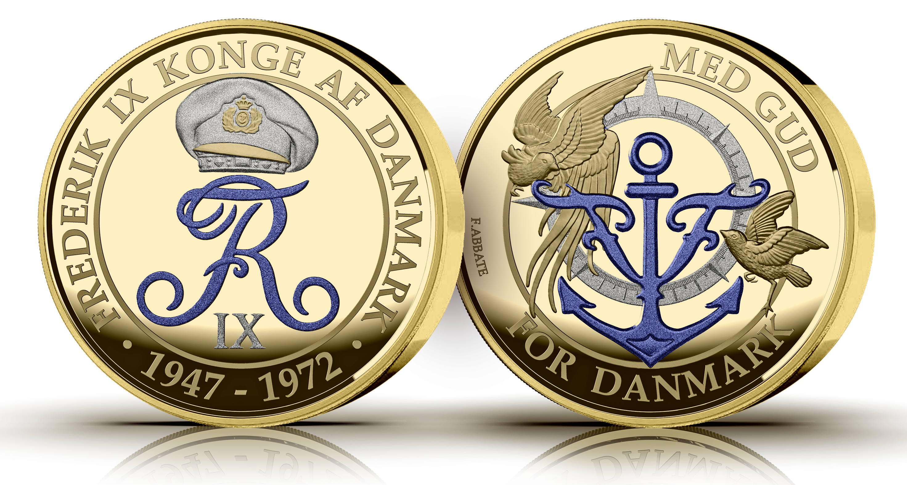 Frederik IX erindringsmedalje safir- og diamantstøv Frederik IX erindringsmedalje safir- og diamantstøv