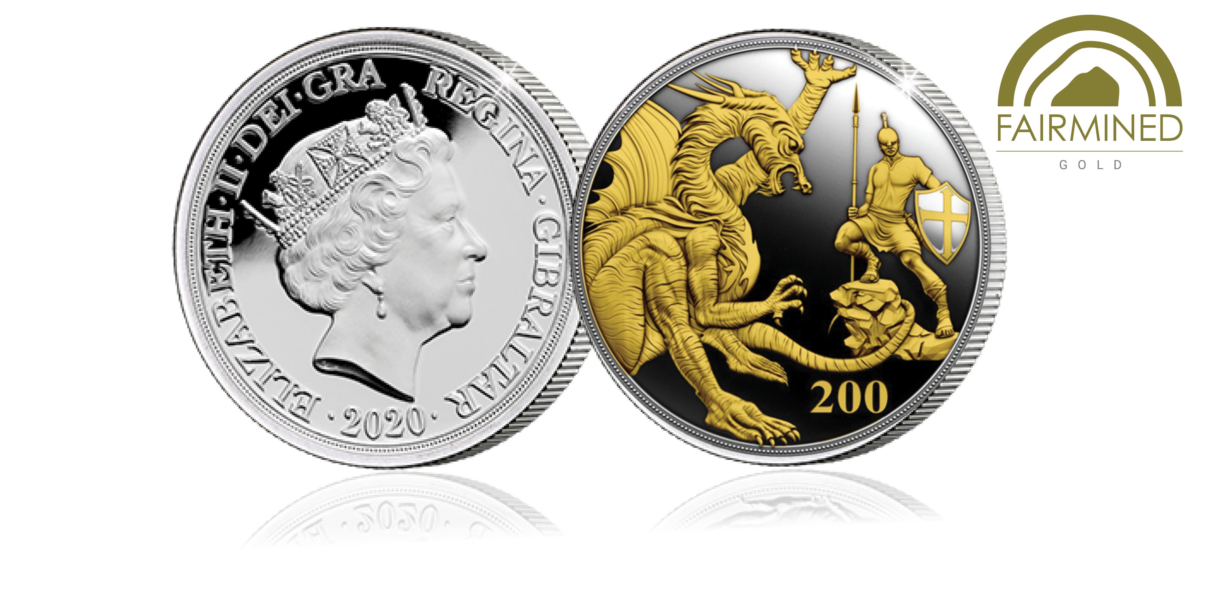 Full silver Sovereign 2020 belagt med fairmined guld Full silver Sovereign 2020 belagt med fairmined guld