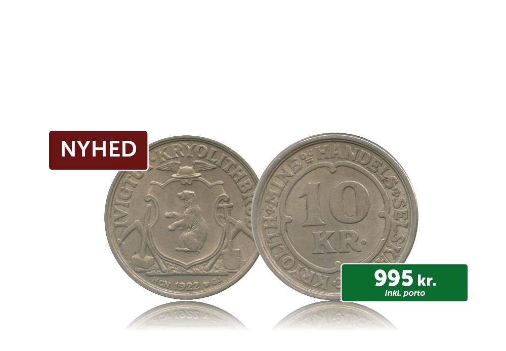 Grønland 10 kr Kryolith 1922 