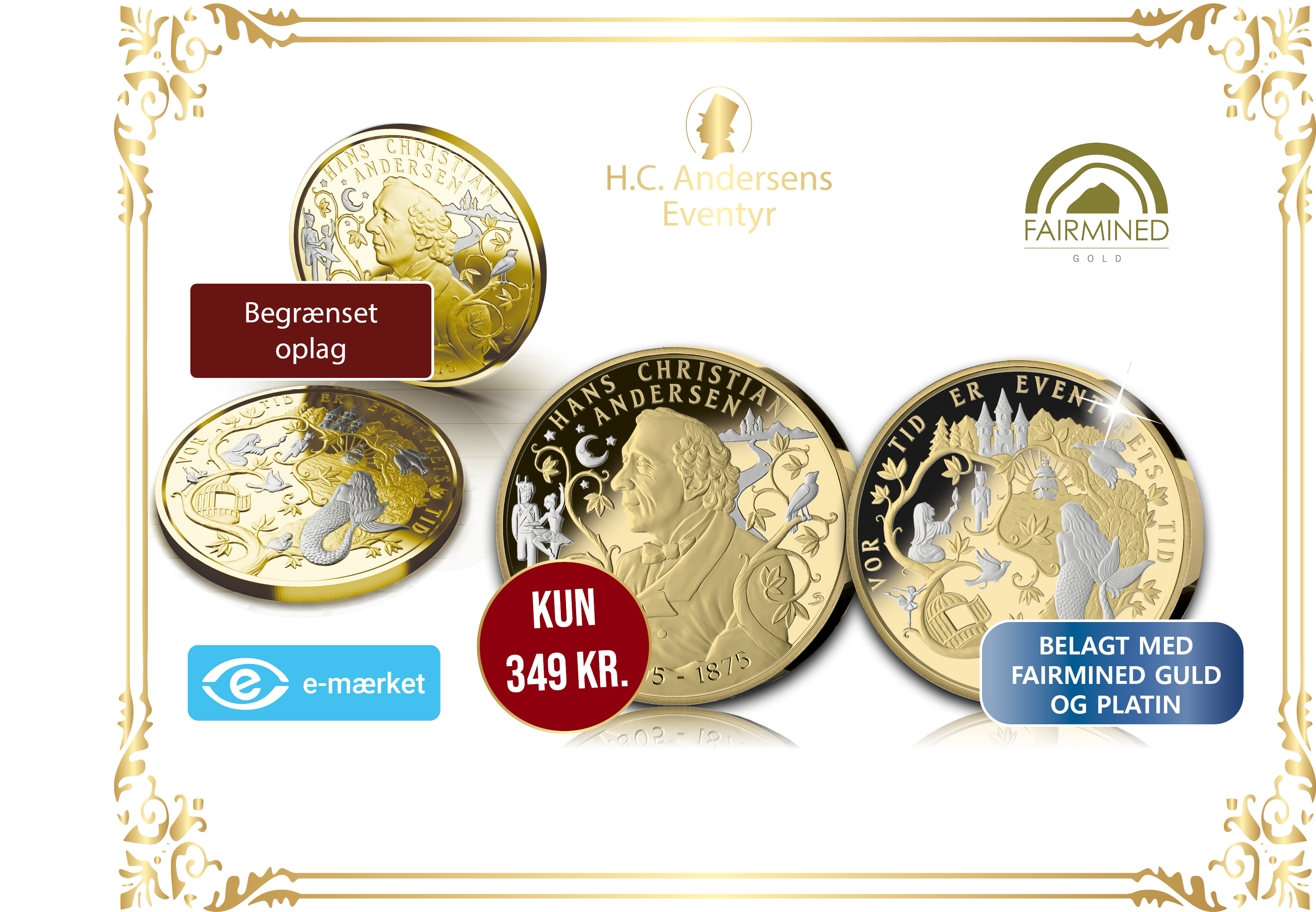 Nyhed: En forgyldt erindringsmedaljen med H.C. Andersen