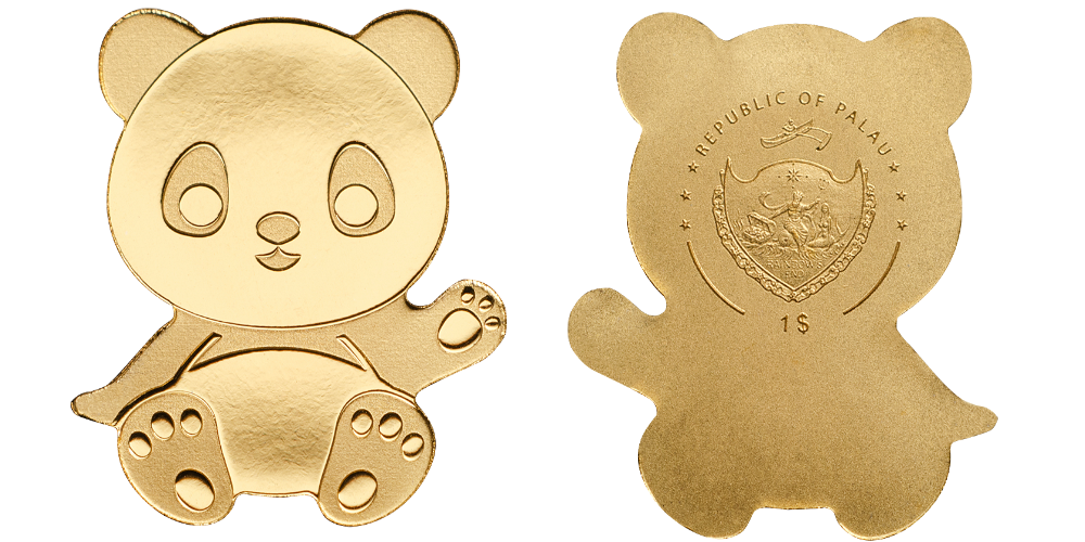 En guldmønt med den ikoniske panda som motiv i 99,9 % guld En guldmønt med den ikoniske panda som motiv i 99,9 % guld