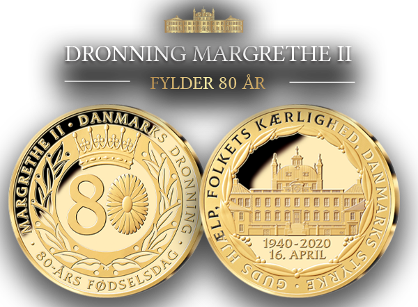 Dronning Margrethe II - Eksklusiv specialudgave belagt med 24 karat guld