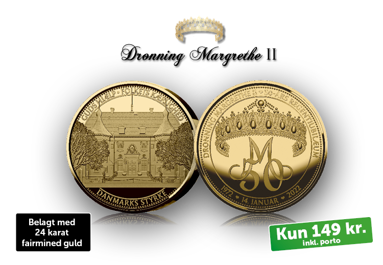 Smuk guldbelagt medalje med Marselisborg 