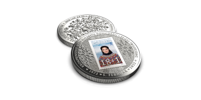 Mary 50-års fødselsdag 2022 - 100 gram sølv med grønlandsk frimærke