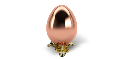 Påskeæg belagt med 24 karat rosa guld