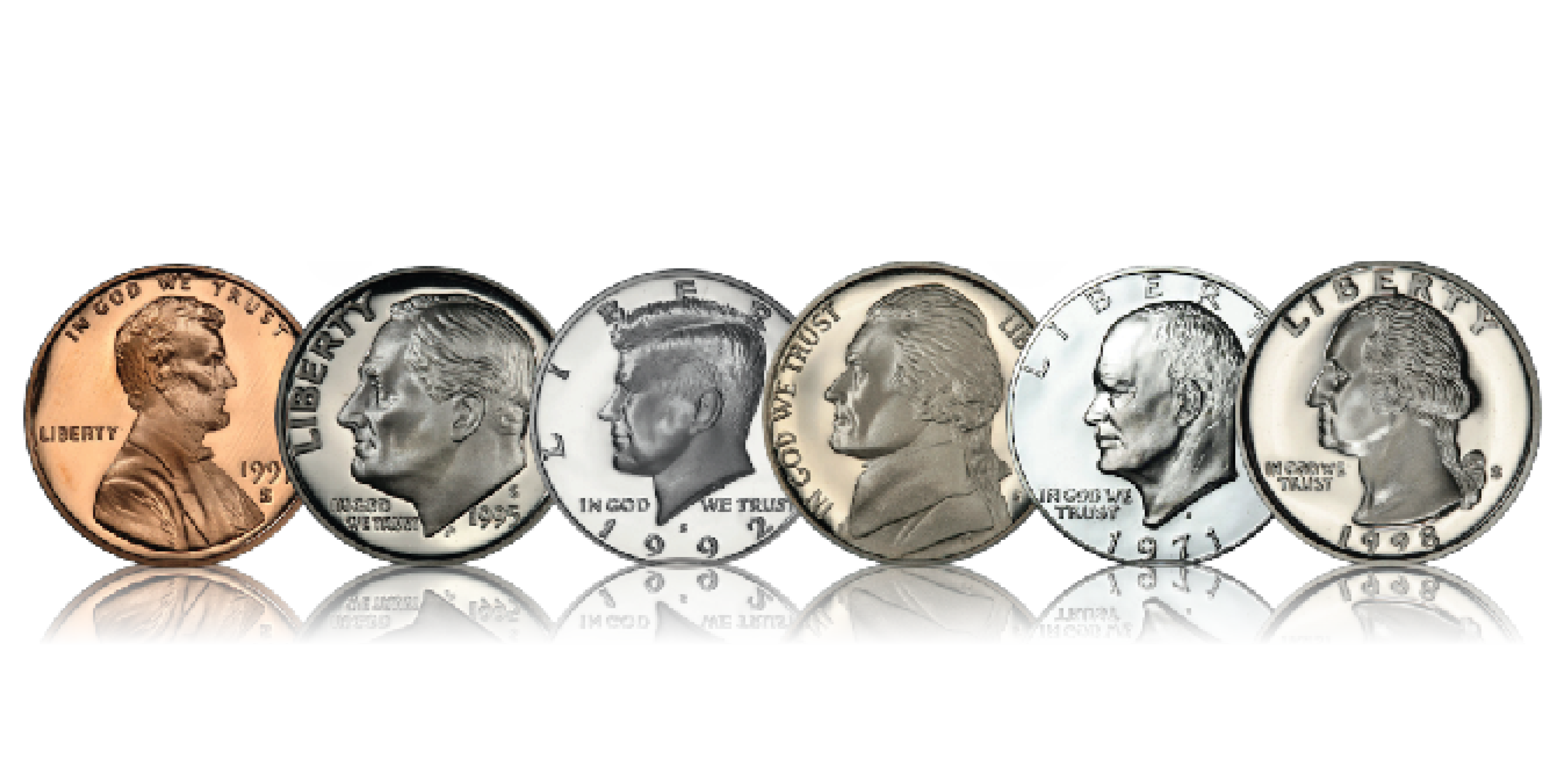 Nu kan du sikre dit helt eget komplette sæt med alle seks amerikanske cirkulationsmønter med portrætter af præsidenter. 