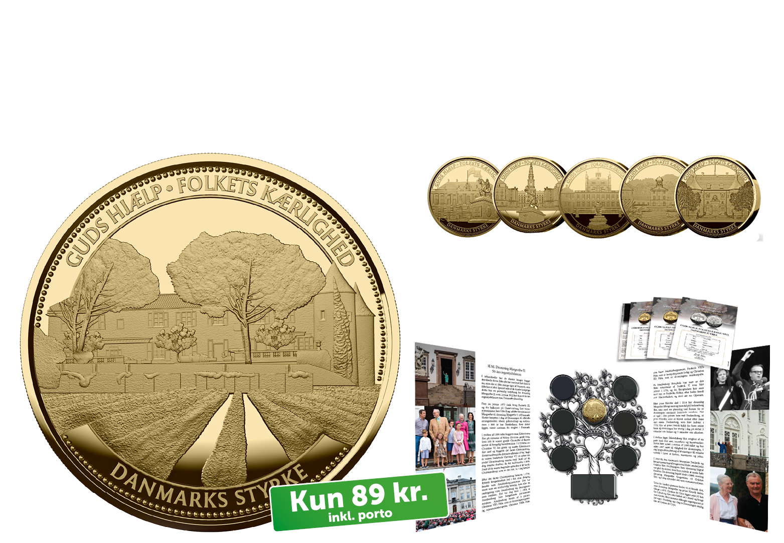 Smuk medalje belagt med 24-karat guld portrætterer Cháteau de Cayx