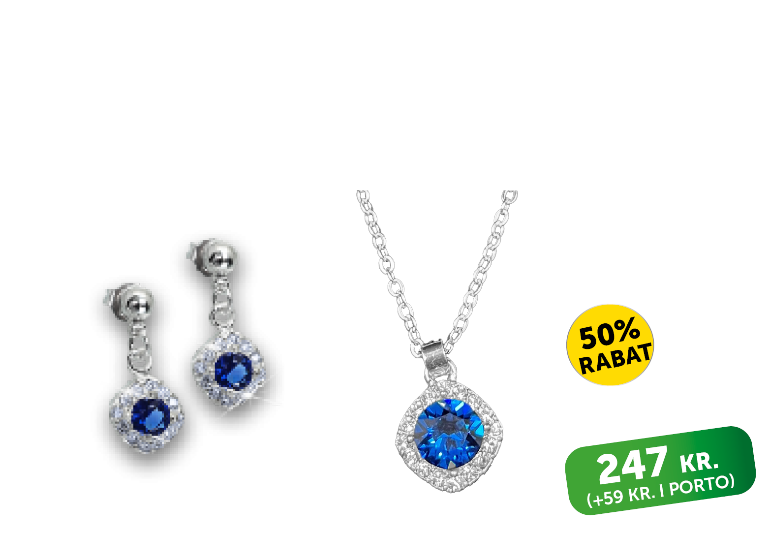 Smykkesæt med Swarovski krystaller