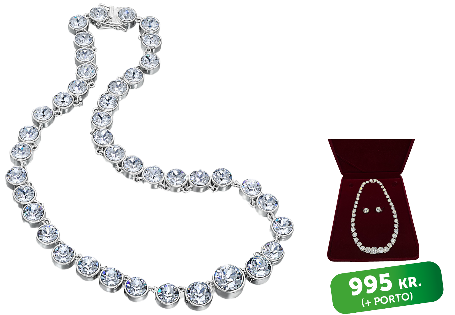 Smykkesæt med store zirconia sten