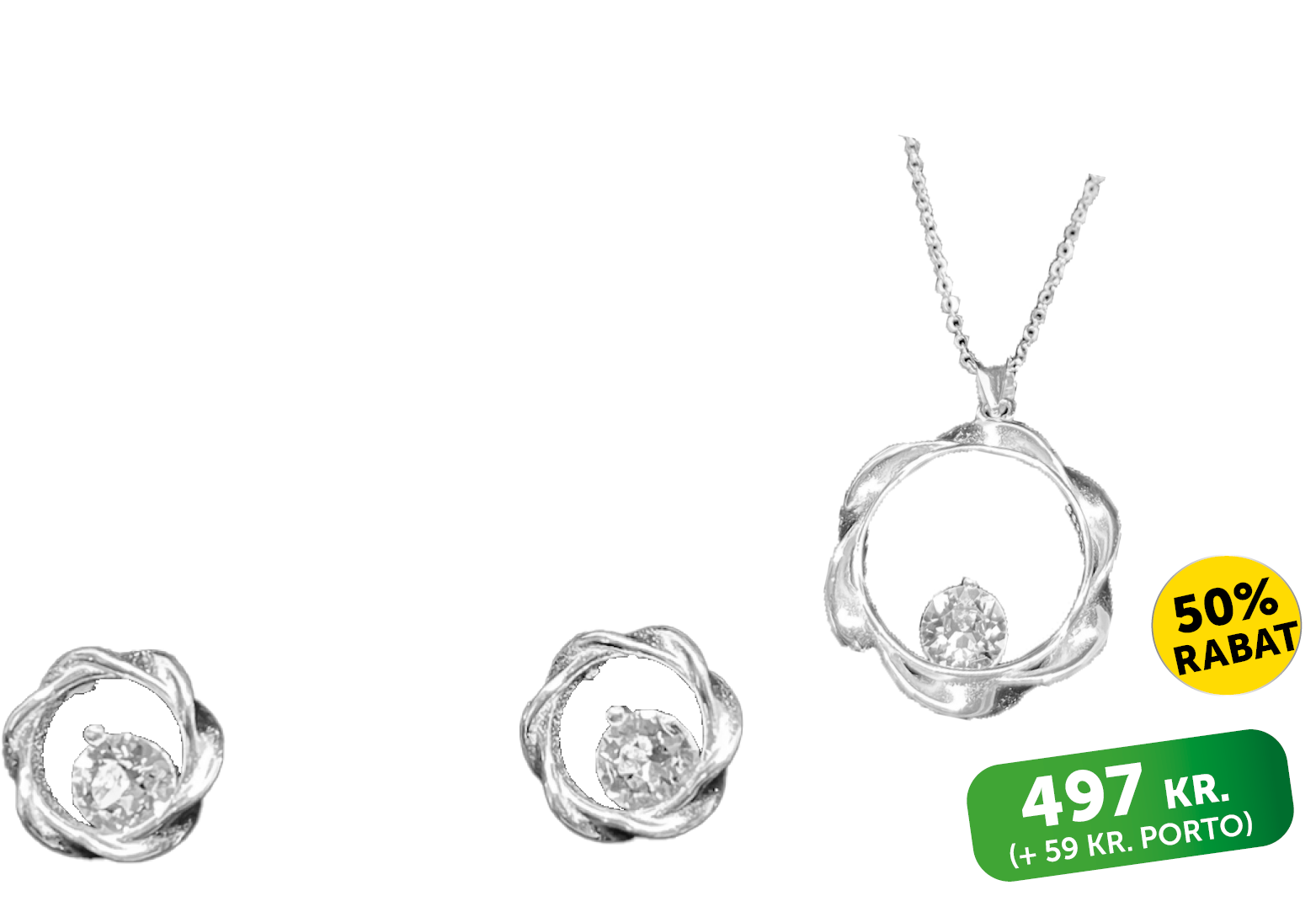 Smykkesæt med Swarovski krystaller