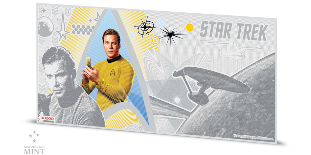 Star Trek 5 g sølvseddel med Kaptajn Kirk Star Trek 5 g sølvseddel med Kaptajn Kirk