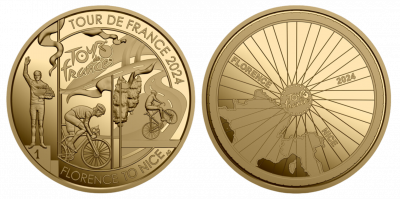Tour de France 2024 Florence-Nice forgyldt medalje    