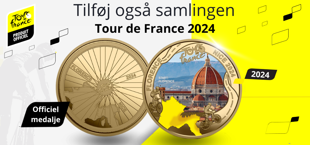 Tour de France 2024 - Florence medalje forgyldt med 24 karat guld