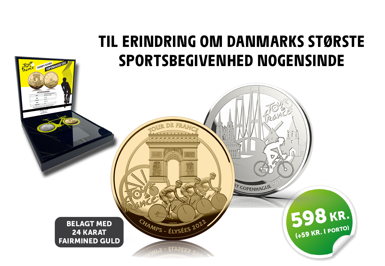 Tour de France medaljesæt Grand Depart Copenhague & Champs-Élysées 
